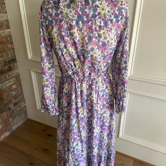 Spring Mod Cloth Ruffling For Flowers Midi Dress, Size 14 - Picture 13 of 15